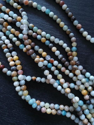6.5mm Amazonite Beads Natural Undyed Polished Round Full 15.5 inch Strand Hole: 1mm