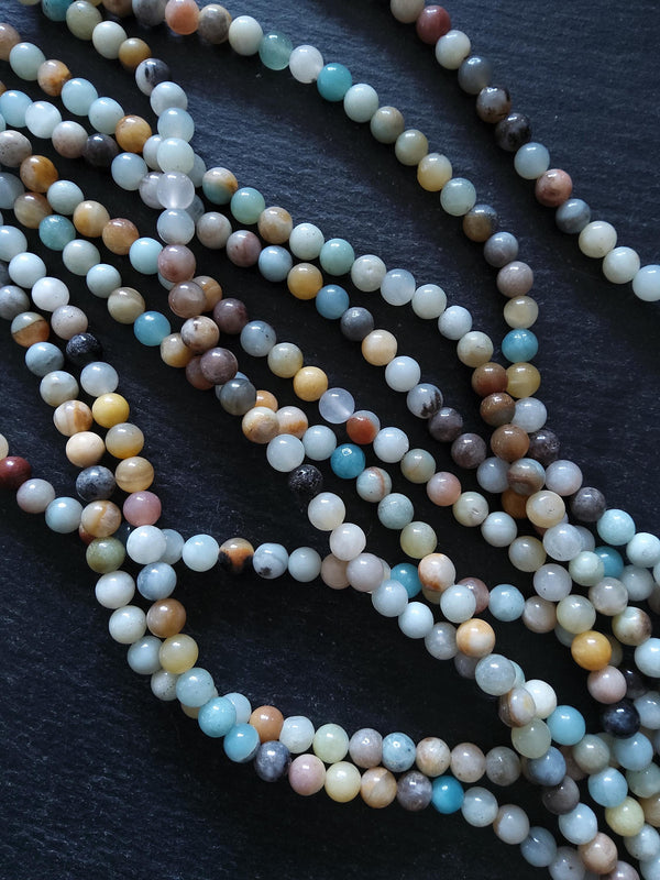 6.5mm Amazonite Beads Natural Undyed Polished Round Full 15.5 inch Strand Hole: 1mm