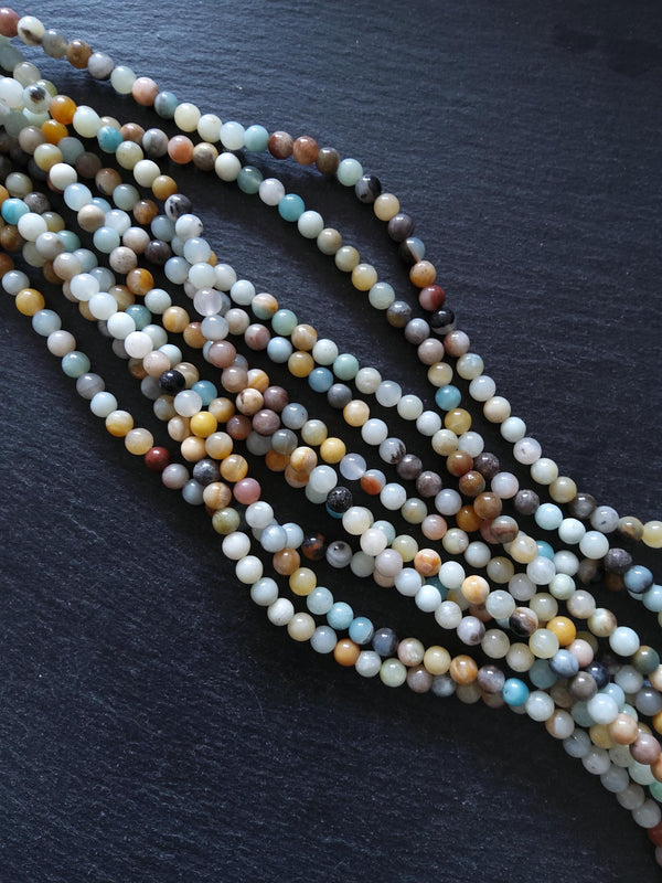 6.5mm Amazonite Beads Natural Undyed Polished Round Full 15.5 inch Strand Hole: 1mm