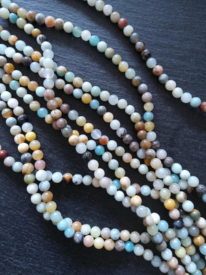6.5mm Amazonite Beads Natural Undyed Polished Round Full 15.5 inch Strand Hole: 1mm