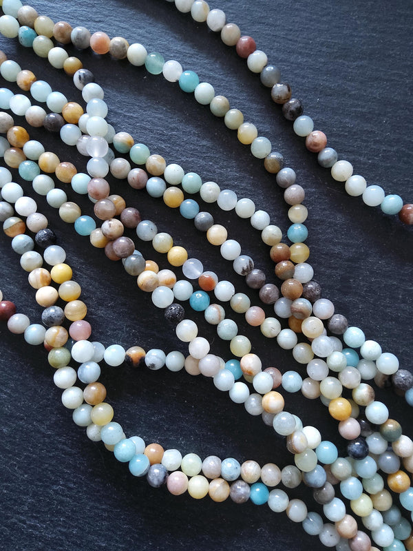 6.5mm Amazonite Beads Natural Undyed Polished Round Full 15.5 inch Strand Hole: 1mm