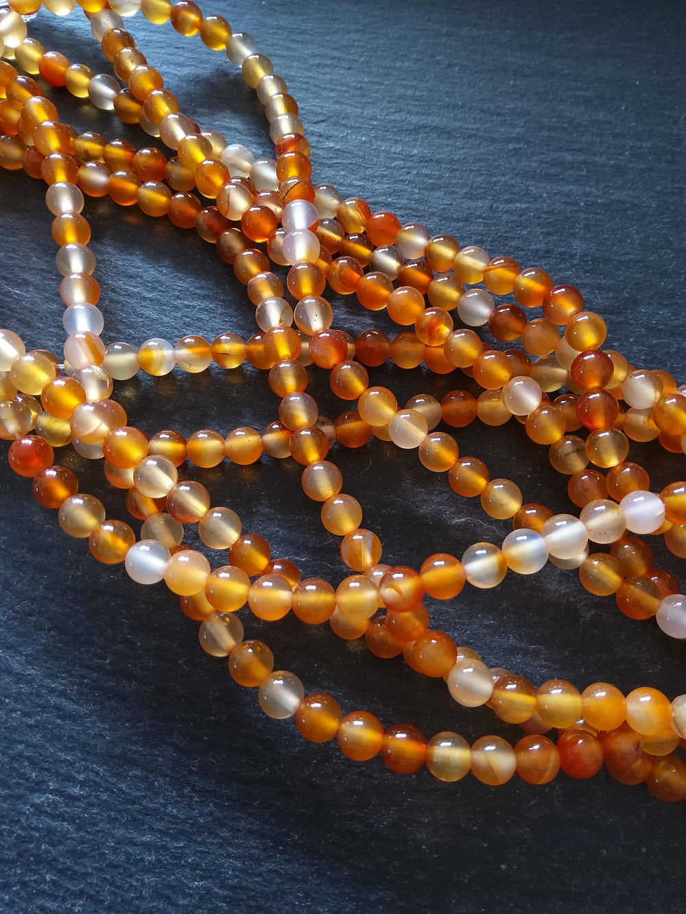 6.2mm Carnelian Beads Grade A Natural Dyed Round Polished Full 14.5 inch Strand