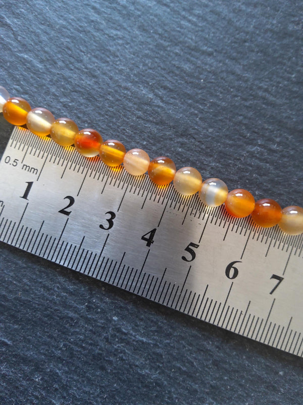 6.2mm Carnelian Beads Grade A Natural Dyed Round Polished Full 14.5 inch Strand