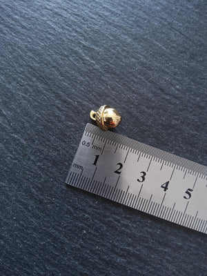 4 or 20 Acorn Charms Genuine 18K Gold Plated Solid Alloy 15x10mm