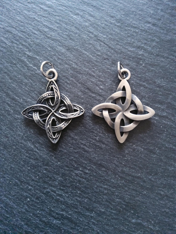 Stainless Steel Witches Knot Pendant 39x33x3mm