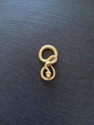 Snake Infinity Pendant Antique Gold Stainless Steel 27x50x9mm