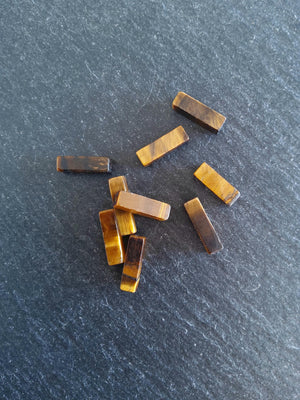 20 Natural Tigers Eye Beads Rectangle 14x5x5mm Hole: 1.6mm
