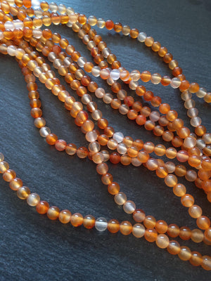6.2mm Carnelian Beads Grade A Natural Dyed Round Polished Full 14.5 inch Strand