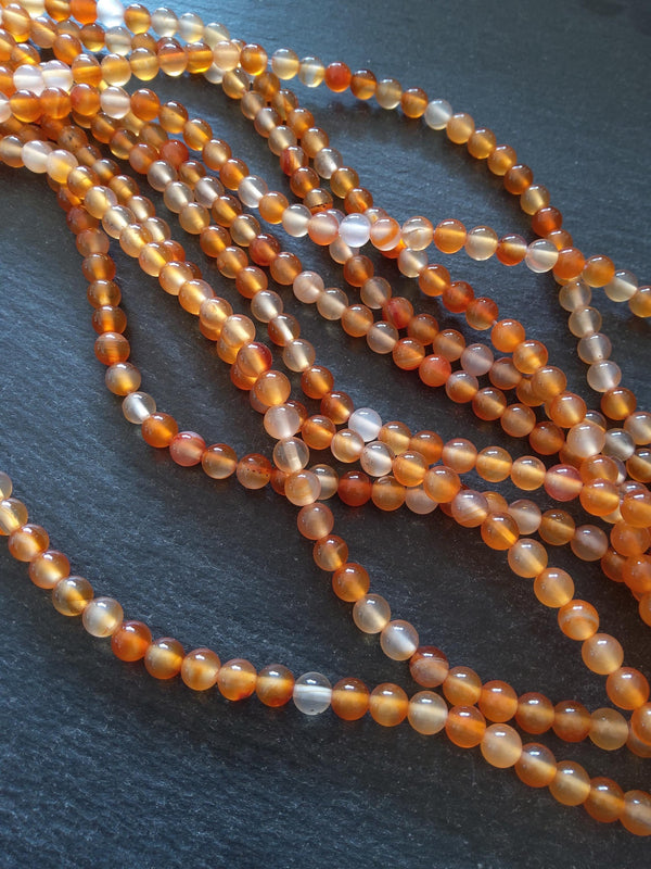 6.2mm Carnelian Beads Grade A Natural Dyed Round Polished Full 14.5 inch Strand