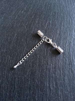 Silver Plated Crimp End Sets for 4mm to 4.5mm Round Cord - ContentedCatz