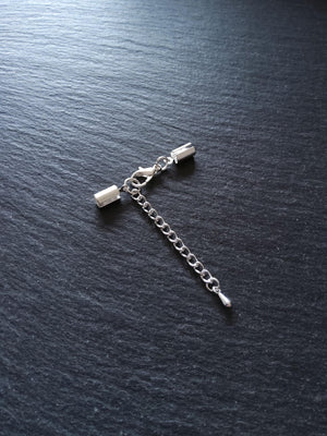 Silver Plated Crimp End Sets for 4mm to 4.5mm Round Cord - ContentedCatz