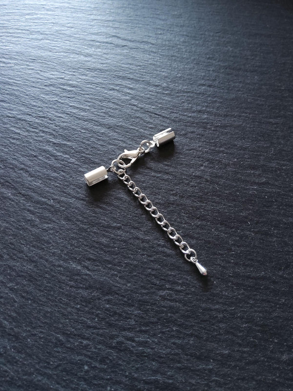 Silver Plated Crimp End Sets for 4mm to 4.5mm Round Cord - ContentedCatz