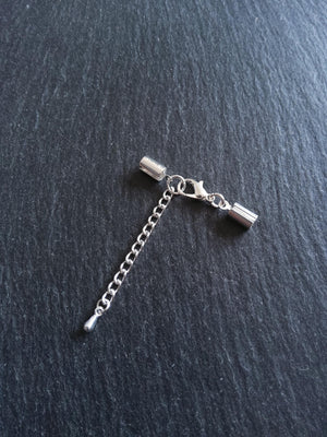 Silver Plated Crimp End Sets for 4mm to 4.5mm Round Cord - ContentedCatz