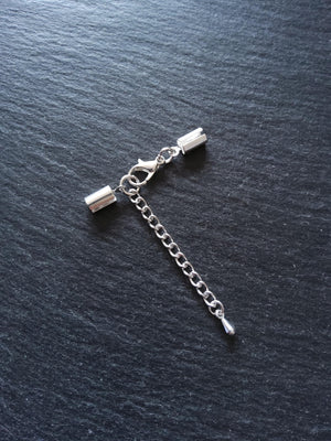 Silver Plated Crimp End Sets for 4mm to 4.5mm Round Cord - ContentedCatz