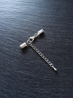 Silver Plated Crimp End Sets for 4mm to 4.5mm Round Cord - ContentedCatz