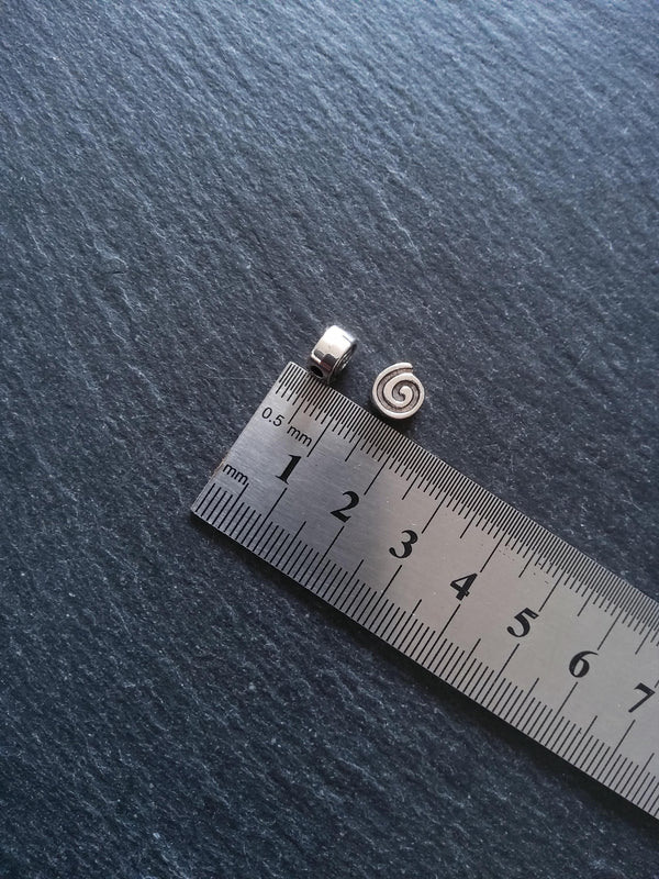 20 or 100 Spiral 8mm Silver Tone Metal Alloy Beads 8.5x8x4mm Hole: 2.3mm
