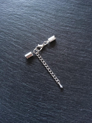 Silver Plated Crimp End Sets for 4mm to 4.5mm Round Cord - ContentedCatz