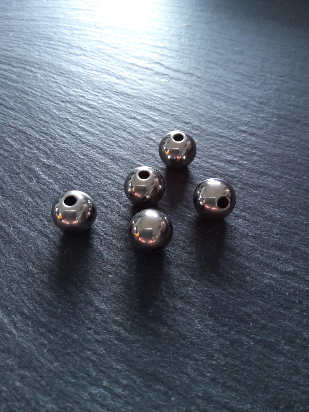2 or 10 Stainless Steel 12mm Solid Round Spacer Beads Non-Tarnish Hole: 2mm