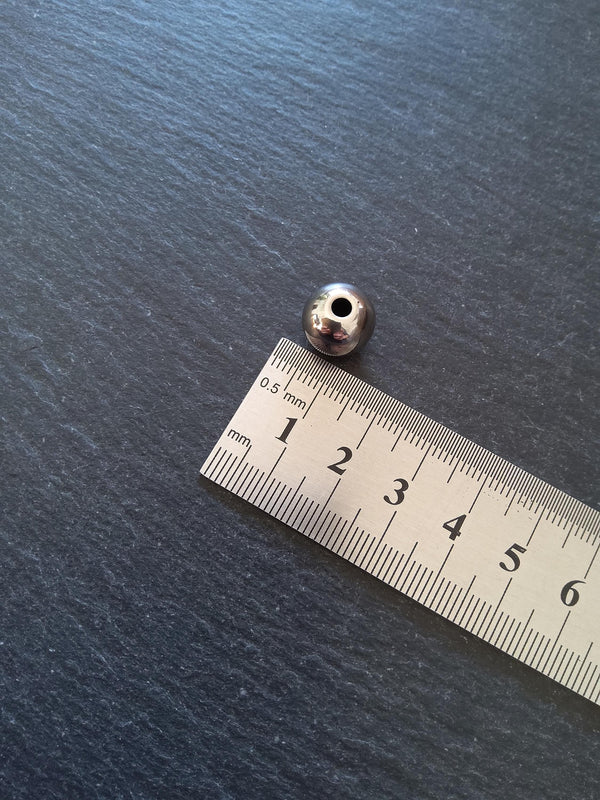 2 or 10 Stainless Steel 12mm Solid Round Spacer Beads Non-Tarnish Hole: 2mm