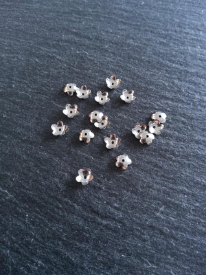 20 or 100 Stainless Steel 6mm Flower Bead Caps 6x1.8mm - ContentedCatz