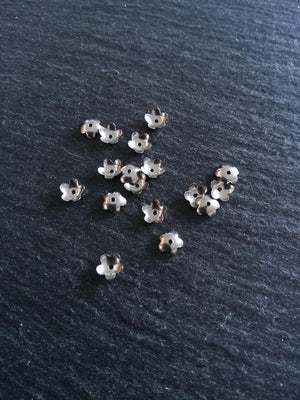 20 or 100 Stainless Steel 6mm Flower Bead Caps 6x1.8mm - ContentedCatz