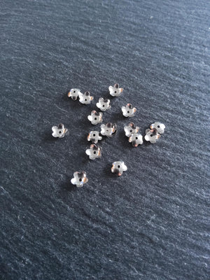20 or 100 Stainless Steel 6mm Flower Bead Caps 6x1.8mm - ContentedCatz