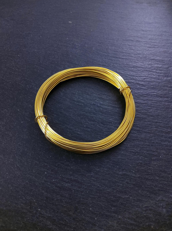 10m Roll of Gold Aluminium Craft Wire Silver Tone 1mm 18 Gauge - ContentedCatz