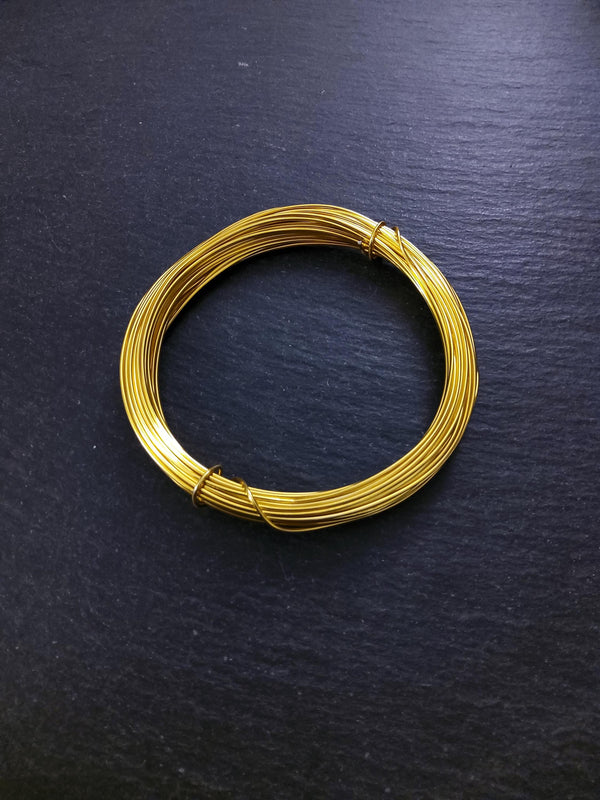 10m Roll of Gold Aluminium Craft Wire Silver Tone 1mm 18 Gauge - ContentedCatz