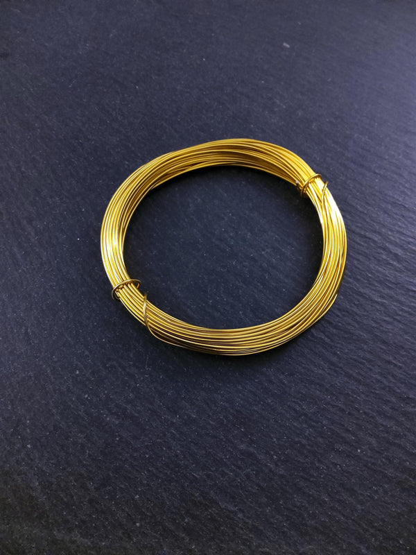10m Roll of Gold Aluminium Craft Wire Silver Tone 1mm 18 Gauge - ContentedCatz