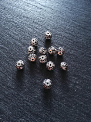 10 or 50 Antique Silver Tone 9mm Flying Saucer Shaped Spacer Beads 9x6.4mm. Hole: 1.2mm - ContentedCatz