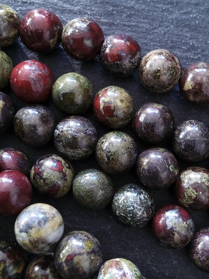 8.6mm Natural Dragons Blood Jasper Undyed Round Beads Full 15 inch Strand Hole: 1mm