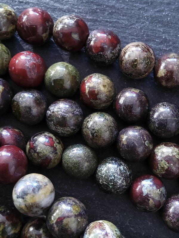 8.6mm Natural Dragons Blood Jasper Undyed Round Beads Full 15 inch Strand Hole: 1mm
