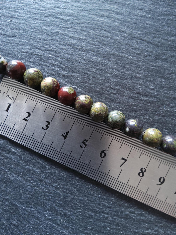 8.6mm Natural Dragons Blood Jasper Undyed Round Beads Full 15 inch Strand Hole: 1mm