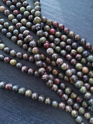 8.6mm Natural Dragons Blood Jasper Undyed Round Beads Full 15 inch Strand Hole: 1mm