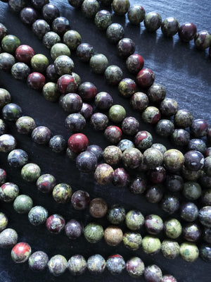 8.6mm Natural Dragons Blood Jasper Undyed Round Beads Full 15 inch Strand Hole: 1mm