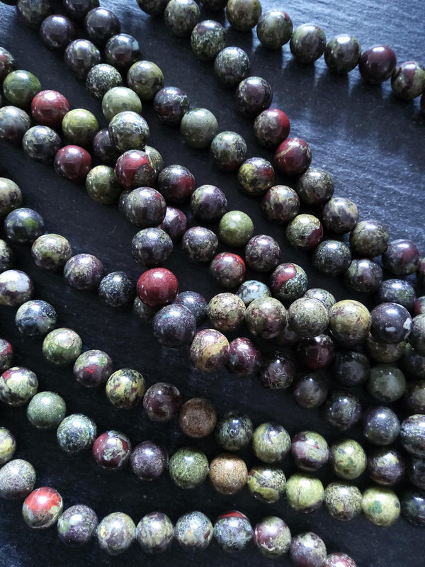 8.6mm Natural Dragons Blood Jasper Undyed Round Beads Full 15 inch Strand Hole: 1mm