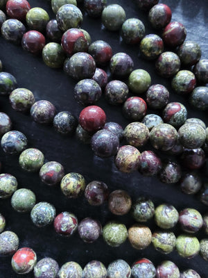8.6mm Natural Dragons Blood Jasper Undyed Round Beads Full 15 inch Strand Hole: 1mm
