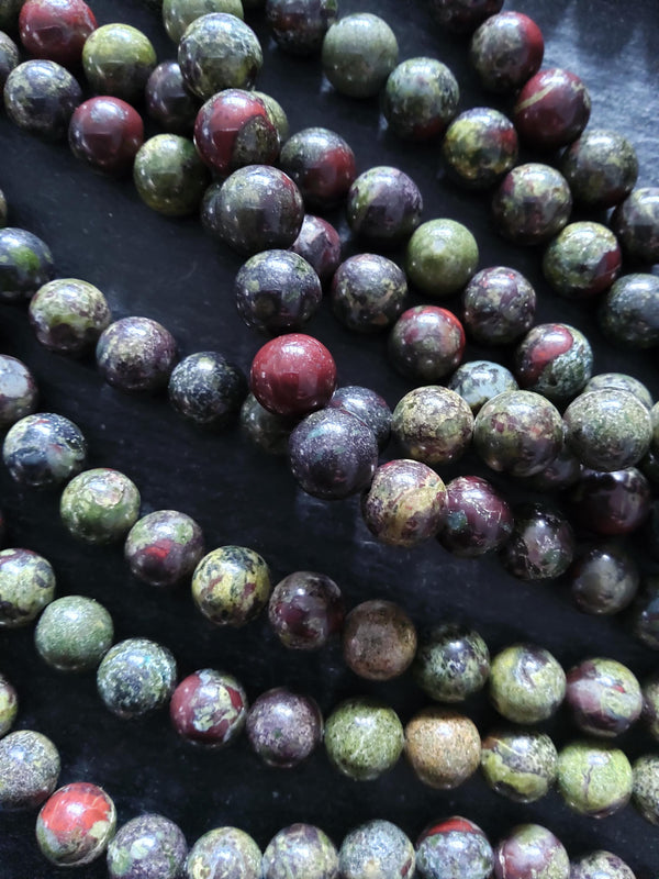 8.6mm Natural Dragons Blood Jasper Undyed Round Beads Full 15 inch Strand Hole: 1mm