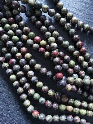 8.6mm Natural Dragons Blood Jasper Undyed Round Beads Full 15 inch Strand Hole: 1mm