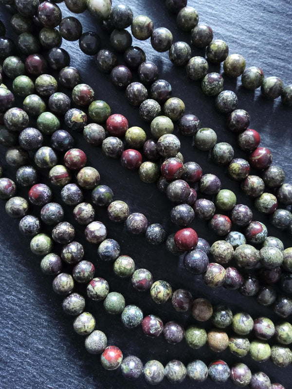 8.6mm Natural Dragons Blood Jasper Undyed Round Beads Full 15 inch Strand Hole: 1mm