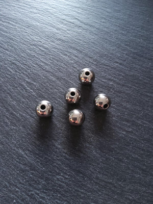 2 or 10 Stainless Steel 12mm Solid Round Spacer Beads Non-Tarnish Hole: 2mm