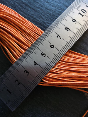 Waxed 0.7mm Cotton Cord in Burnt Orange 70 Metre Pack