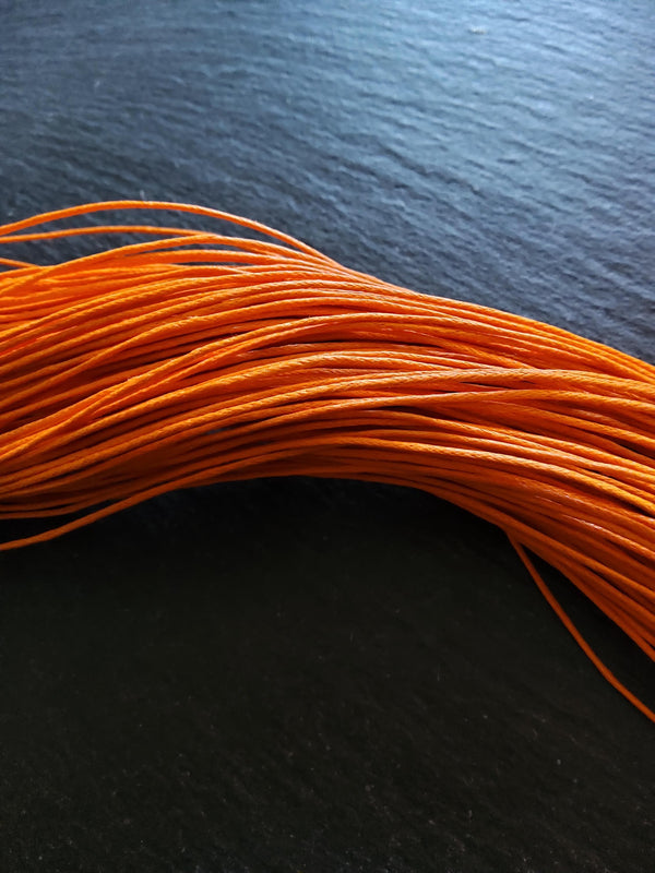 Waxed 0.7mm Cotton Cord in Burnt Orange 70 Metre Pack