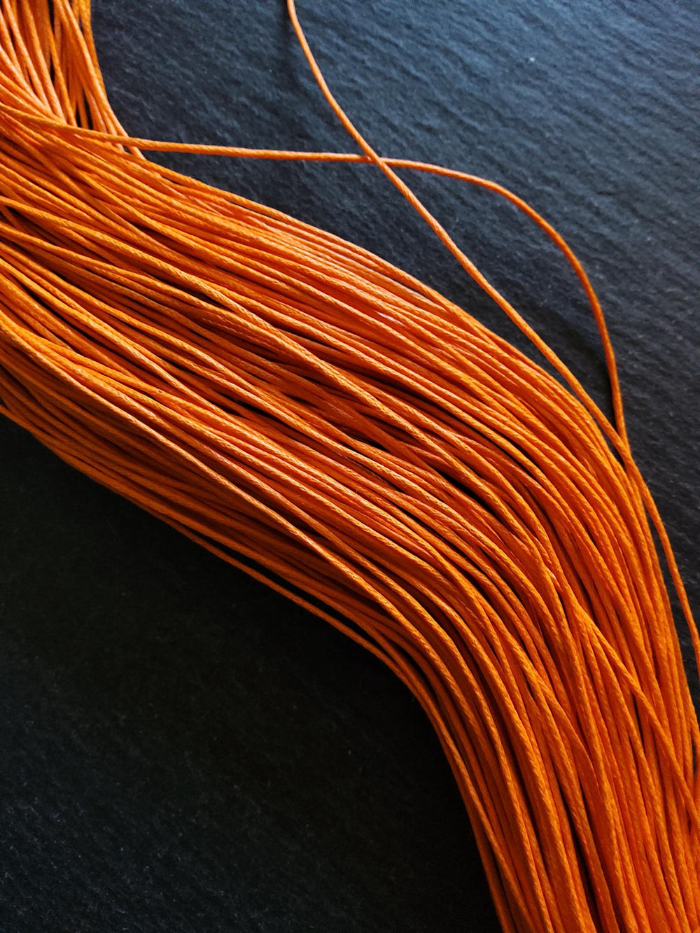 Waxed 0.7mm Cotton Cord in Burnt Orange 70 Metre Pack