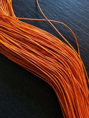 Waxed 0.7mm Cotton Cord in Burnt Orange 70 Metre Pack