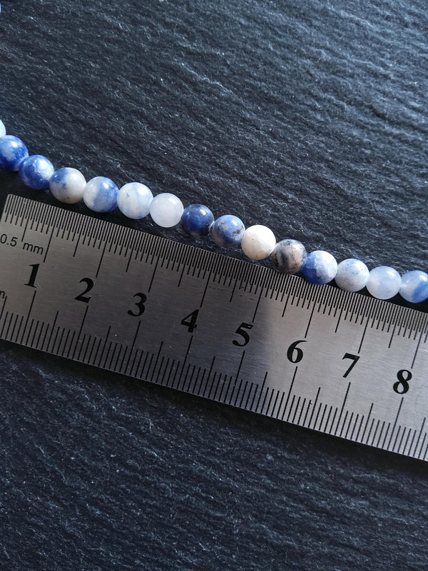 6mm Natural Sodalite Undyed Gemstone Beads Full 15 inch Strand *IMPERFECT*