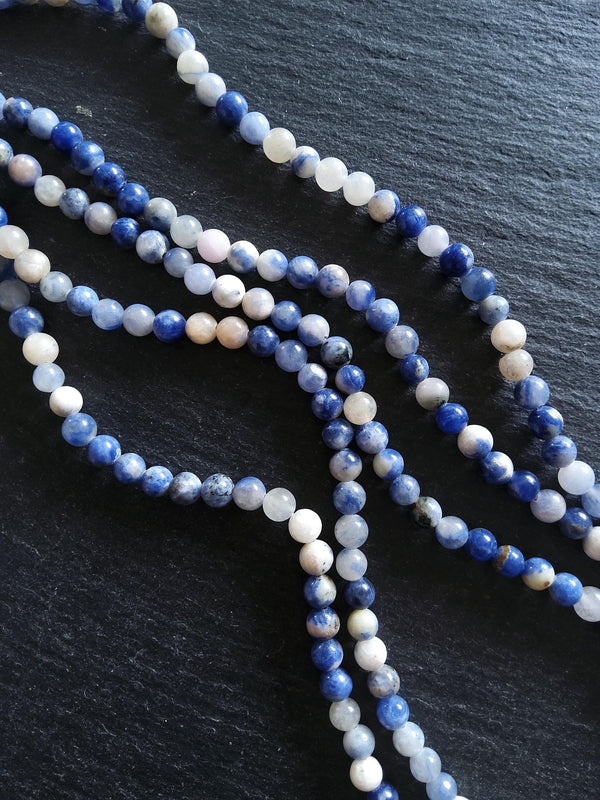 6mm Natural Sodalite Undyed Gemstone Beads Full 15 inch Strand *IMPERFECT*