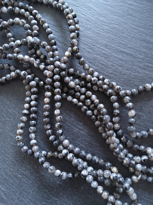 6.5mm Larvikite Natural Undyed Gemstone Beads Full 15 inch Strand *IMPERFECT*