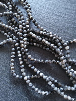 6.5mm Larvikite Natural Undyed Gemstone Beads Full 15 inch Strand *IMPERFECT*