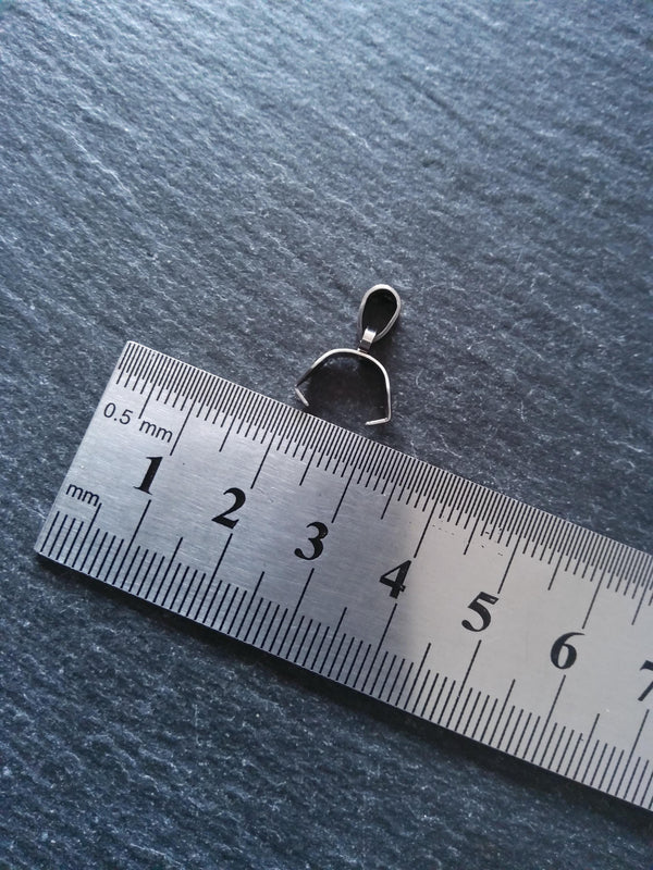4 or 20 Stainless Steel Ice Pick Pinch Bails for Pendants 11x11.5x4mm